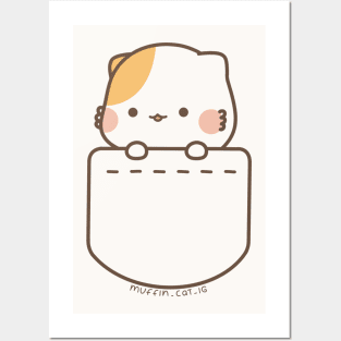 Muffin cat in pocket Posters and Art